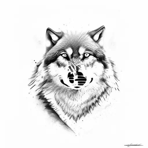 wolf representing a lone wolf or wolf pack tattoo design idea