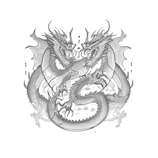 Dragon chino tattoo design idea