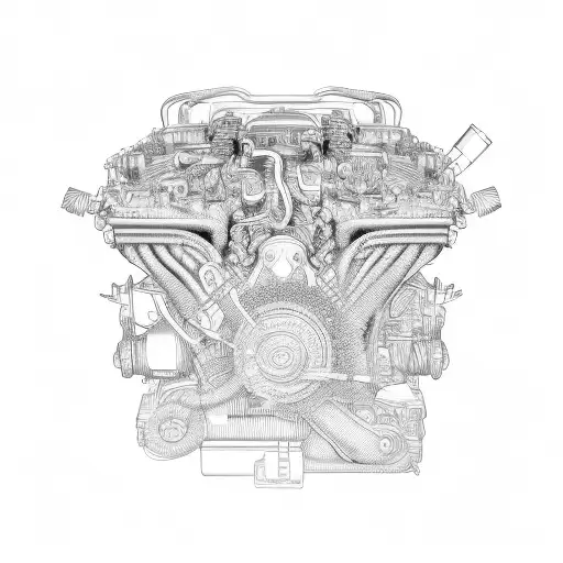 Intricate wiring diagram of a car engine tattoo design idea