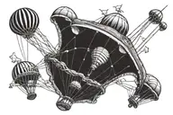 parachute hanging tattoo design idea