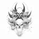 good vs evil tattoo design idea