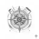 skull and compass tattoo design idea