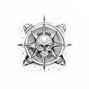 skull and compass tattoo design idea