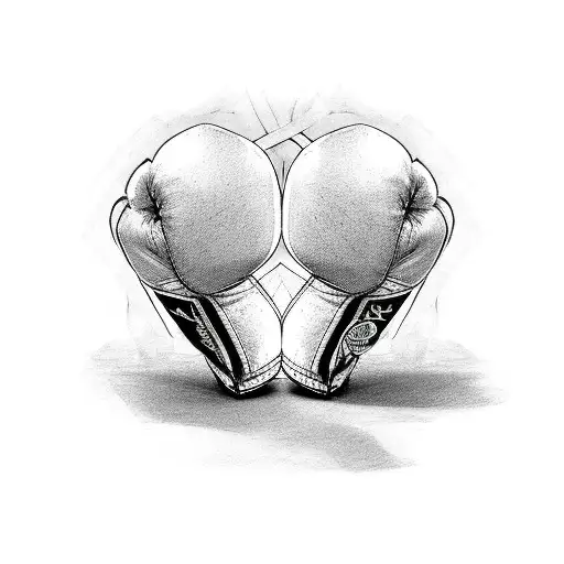 breast cancer awareness and boxing gloves tattoo design idea