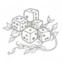 Dice made of intertwined vines tattoo design idea