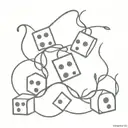 Dice made of intertwined vines tattoo design idea