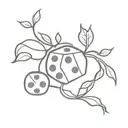 Dice made of intertwined vines tattoo design idea