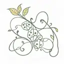 Dice made of intertwined vines tattoo design idea