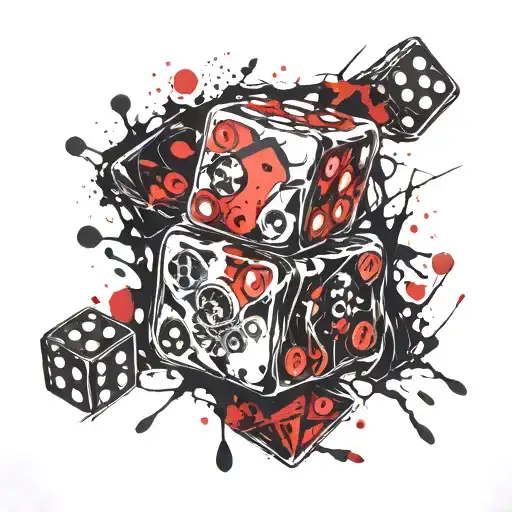 dice symbolizing the gamble tattoo design idea