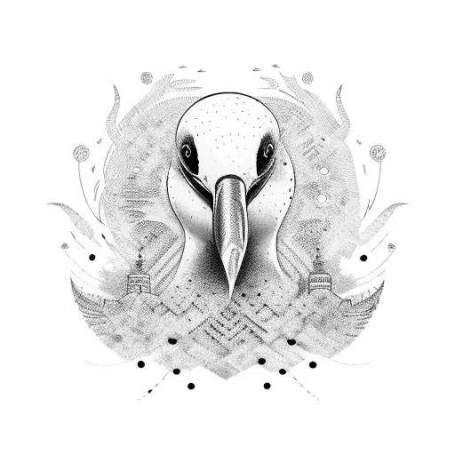 tótem de pato tattoo design idea