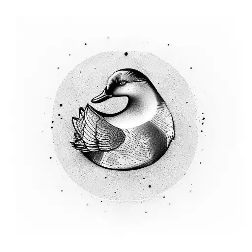 tótem de pato tattoo design idea
