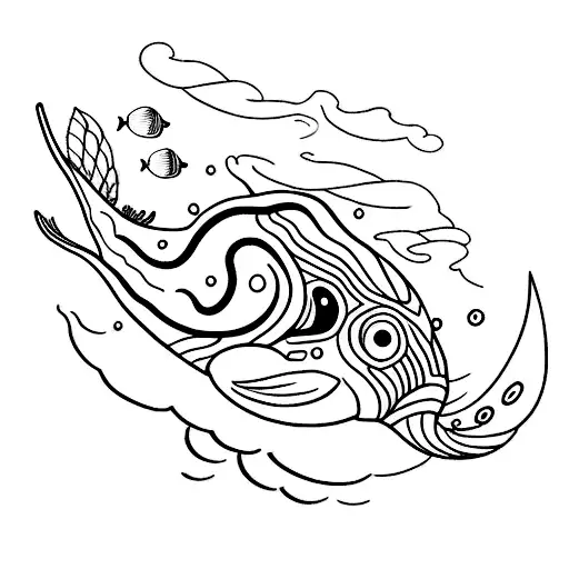 Sea animals and bible verses tattoo design idea