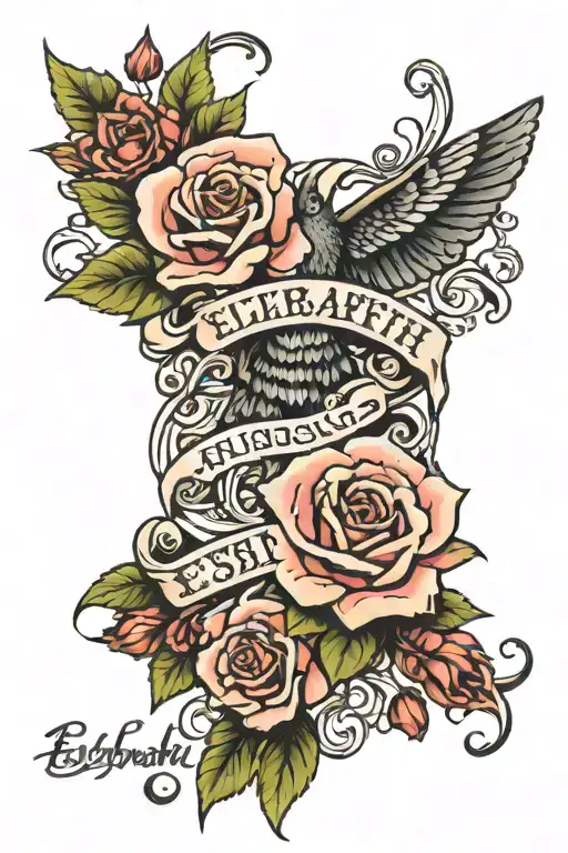 Elizabeth Rose name tattoo tattoo design idea