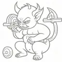 baby devil lifting weights  tattoo design idea