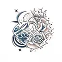 sol e lua tattoo design idea