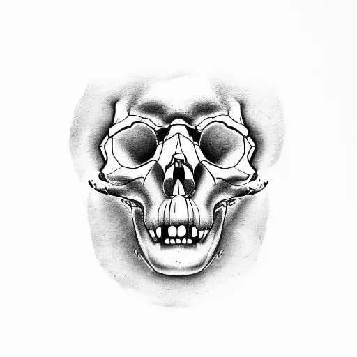 technology monkey skull parent tattoo design idea