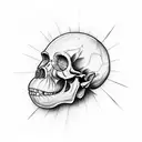 technology monkey skull parent tattoo design idea