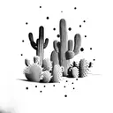 cactuses with Mexican cowboy tattoo design idea