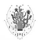 cactuses with Mexican cowboy tattoo design idea