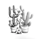 cactuses with Mexican cowboy tattoo design idea