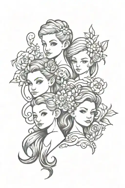 3 Siblings tattoo design tattoo design idea