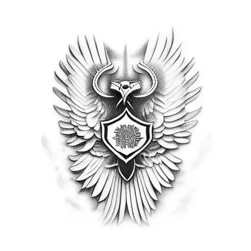 albanian eagle with skenderbeg in it tattoo design idea
