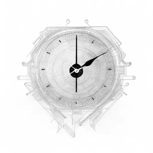 digital clock tattoo design idea