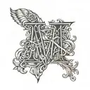 Fuck MS alphabets tattoo design idea