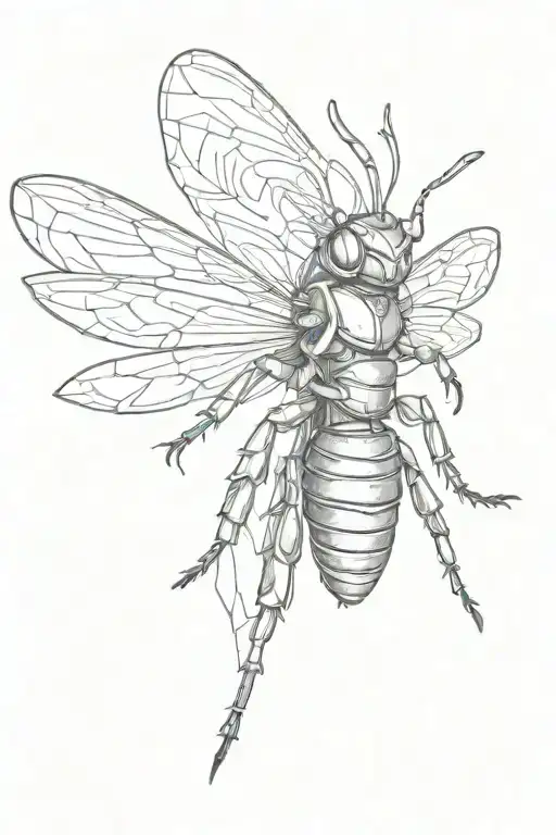 hornet flying tattoo design idea