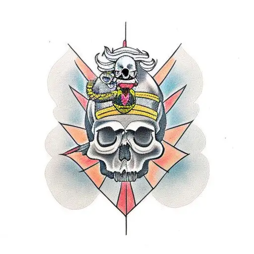 skull animal tattoo design idea