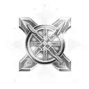 shield templar cross and a sword with nordic runes tattoo design idea