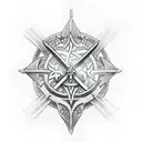 shield templar cross and a sword with nordic runes tattoo design idea