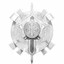 shield templar cross and a sword tattoo design idea