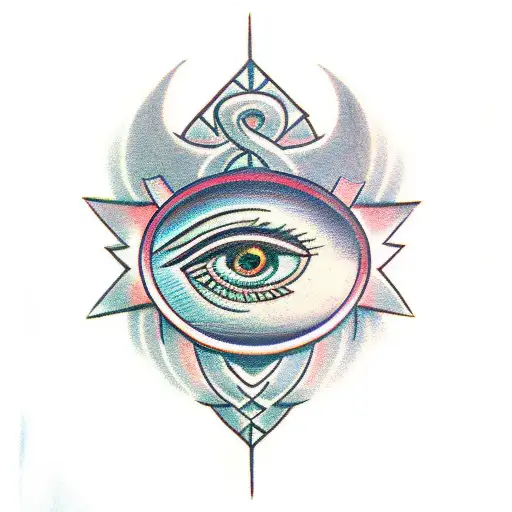 Eye of Horus and Cross of Anubis tattoo design idea