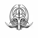 Eye of Horus and Cross of Anubis tattoo design idea