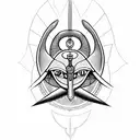 Eye of Horus and Cross of Anubis tattoo design idea
