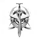 Eye of Horus and Cross of Anubis tattoo design idea