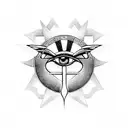 Eye of Horus and Cross of Anubis tattoo design idea