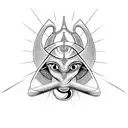 Eye of Horus and Cross of Anubis tattoo design idea