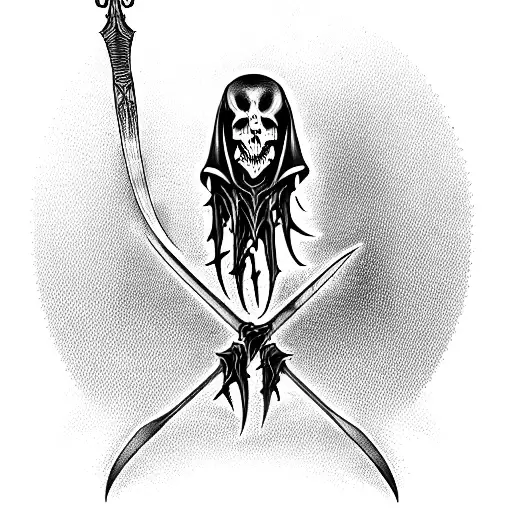 reaper of death with a scythe tattoo design idea