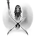 reaper of death with a scythe tattoo design idea