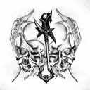 reaper of death with a scythe tattoo design idea