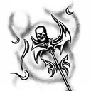 reaper of death with a scythe tattoo design idea