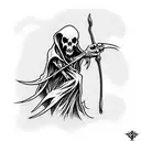 reaper of death with a scythe tattoo design idea