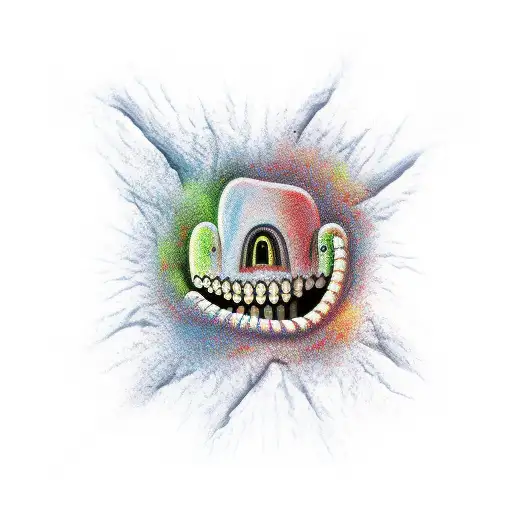 cavity tooth tattoo design idea