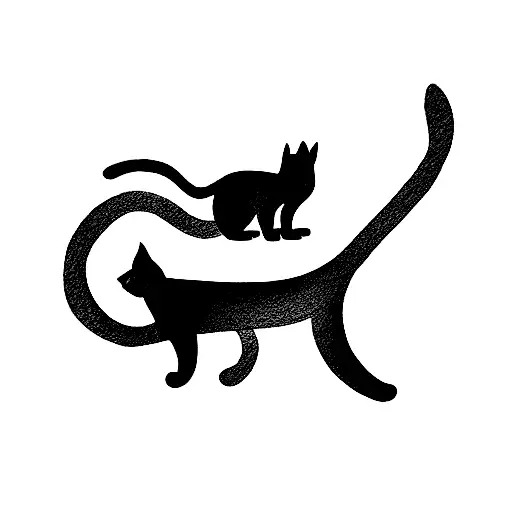 The Word Ellie with a cat shape tattoo design idea