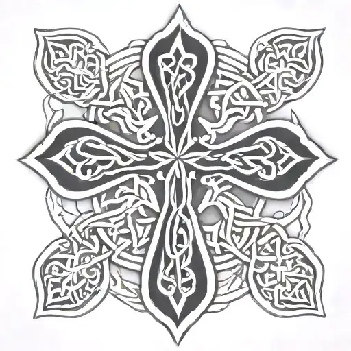 an italian cross with celtic knot patterns incorporated tattoo design idea