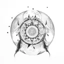 Dreamcatcher with Moon Phases tattoo design idea