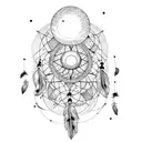 Dreamcatcher with Moon Phases tattoo design idea