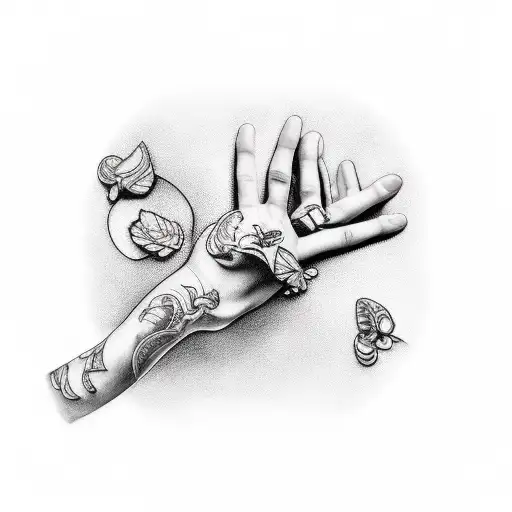 cuted hand  tattoo design idea